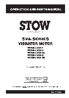 Outboard Motors Stow Outboard Motor SVA-3 User's Manual