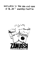 Washers Zanussi SL 26 T Use & Care Manual