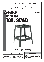 Work Support Harbor Freight Tools Universal Tool Stand Product manual