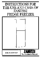 Freezer Zanussi DF47 Instruction Manual